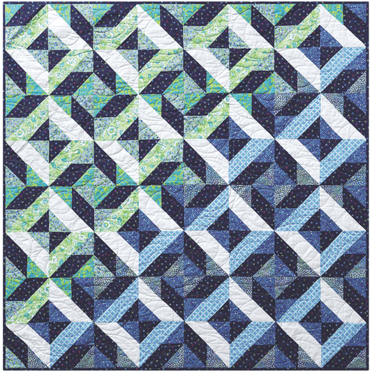 Ocean Waves Marina No Cutting Quilt Kit