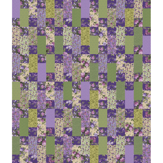 Patchwork Parade Violet No Cutting Quilt Kit