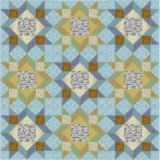 Dancing Stars Dusk No Cutting Quilt Kit