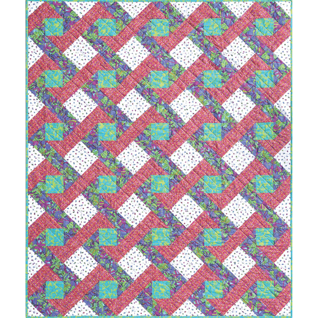 Woven Poppy No Cutting Quilt Kit