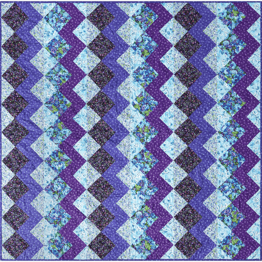 Zig Zag Purple No Cutting Quilt Kit