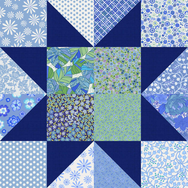 Bright Star Iris No Cutting Quilt Kit