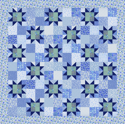 Bright Star Iris No Cutting Quilt Kit