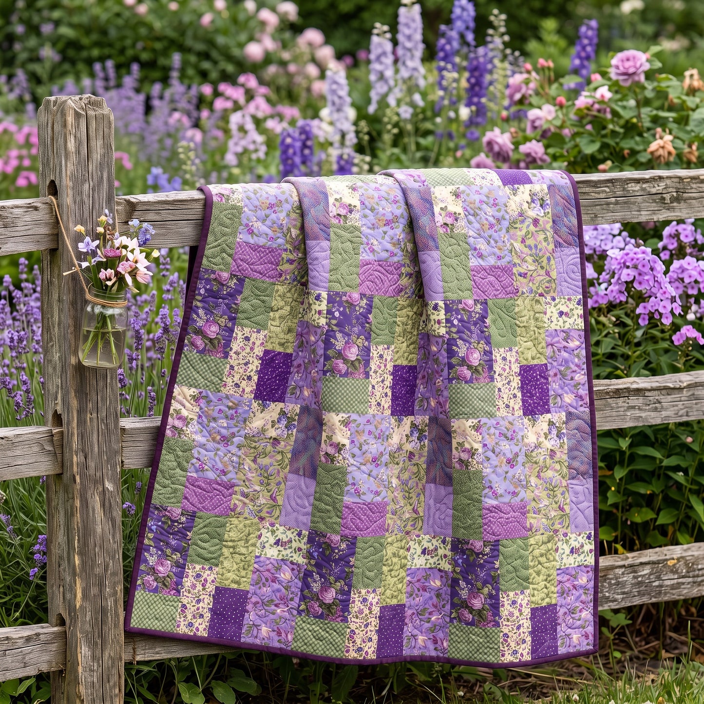 Flower Market No Cutting Quilt Kit