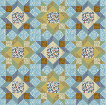 Dancing Stars Dusk No Cutting Quilt Kit