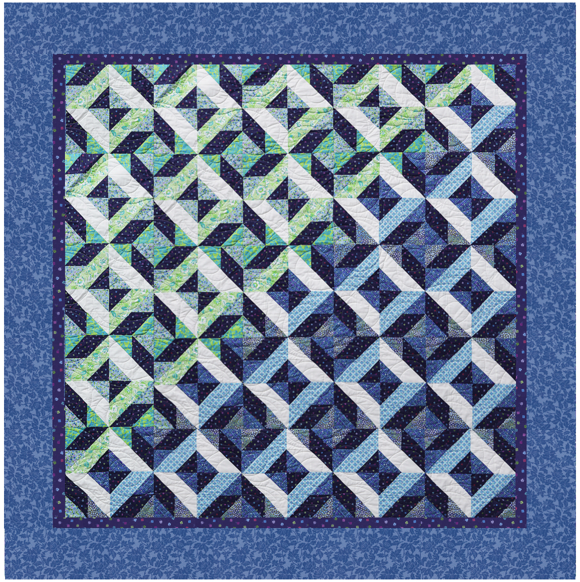 Ocean Waves Marina No Cutting Quilt Kit