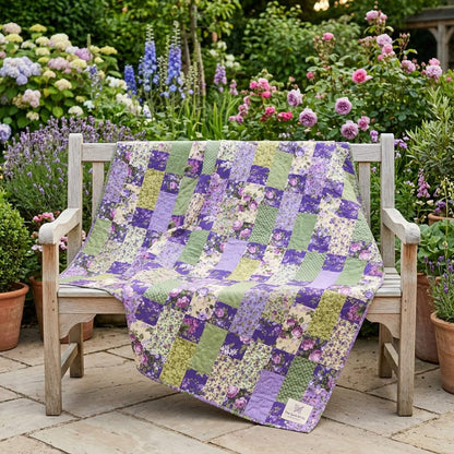 Patchwork Parade Violet No Cutting Quilt Kit